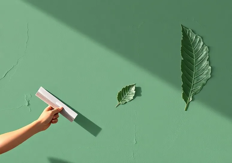 Application d'un enduit décoratif à la lisseuse sur un mur