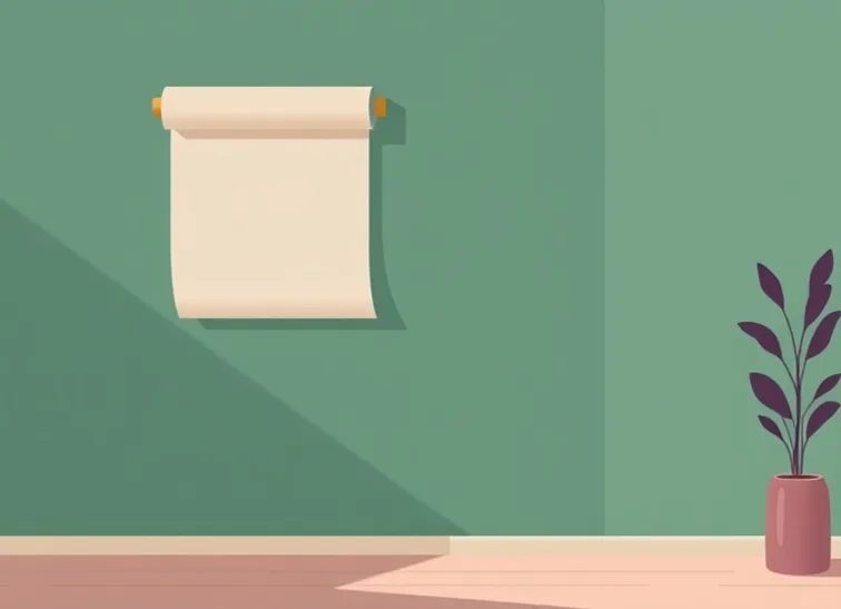 Pose de papier peint, rouleau et brosse à maroufler